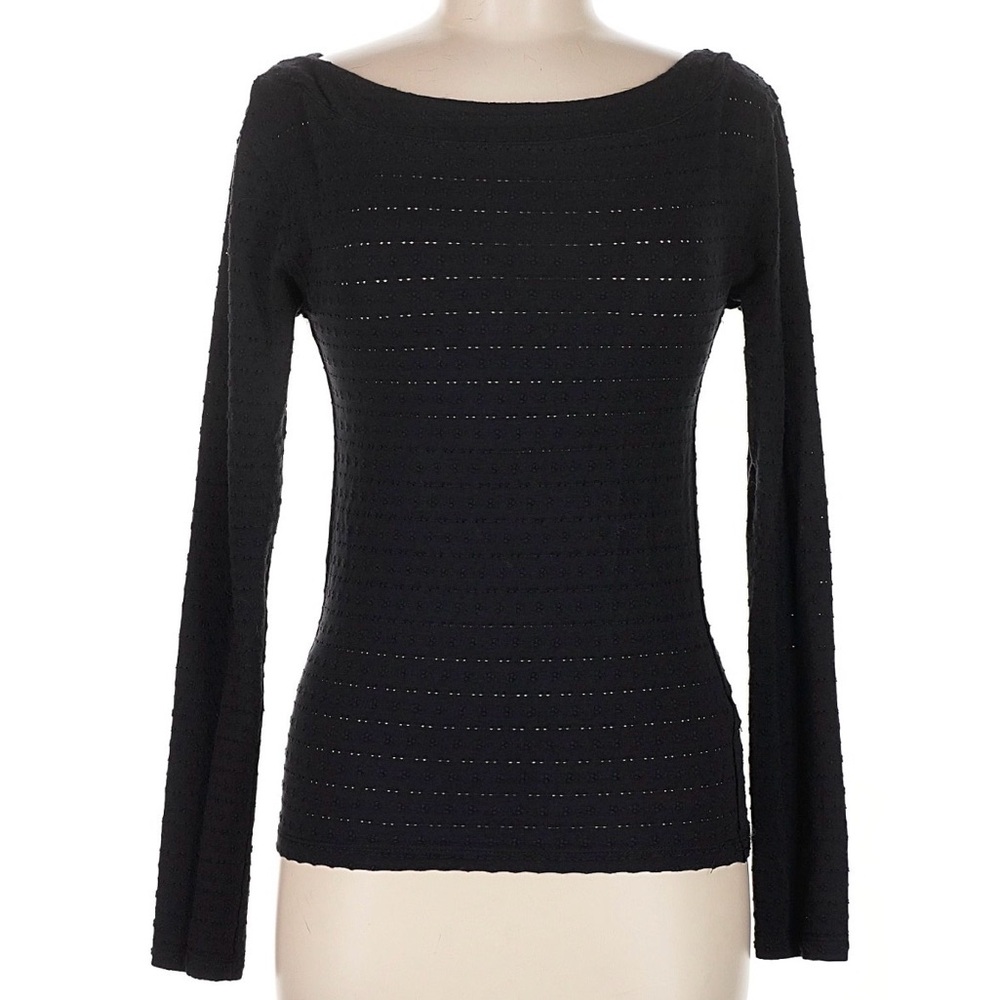 Free People Black Long Sleeve Blouse Size Medium